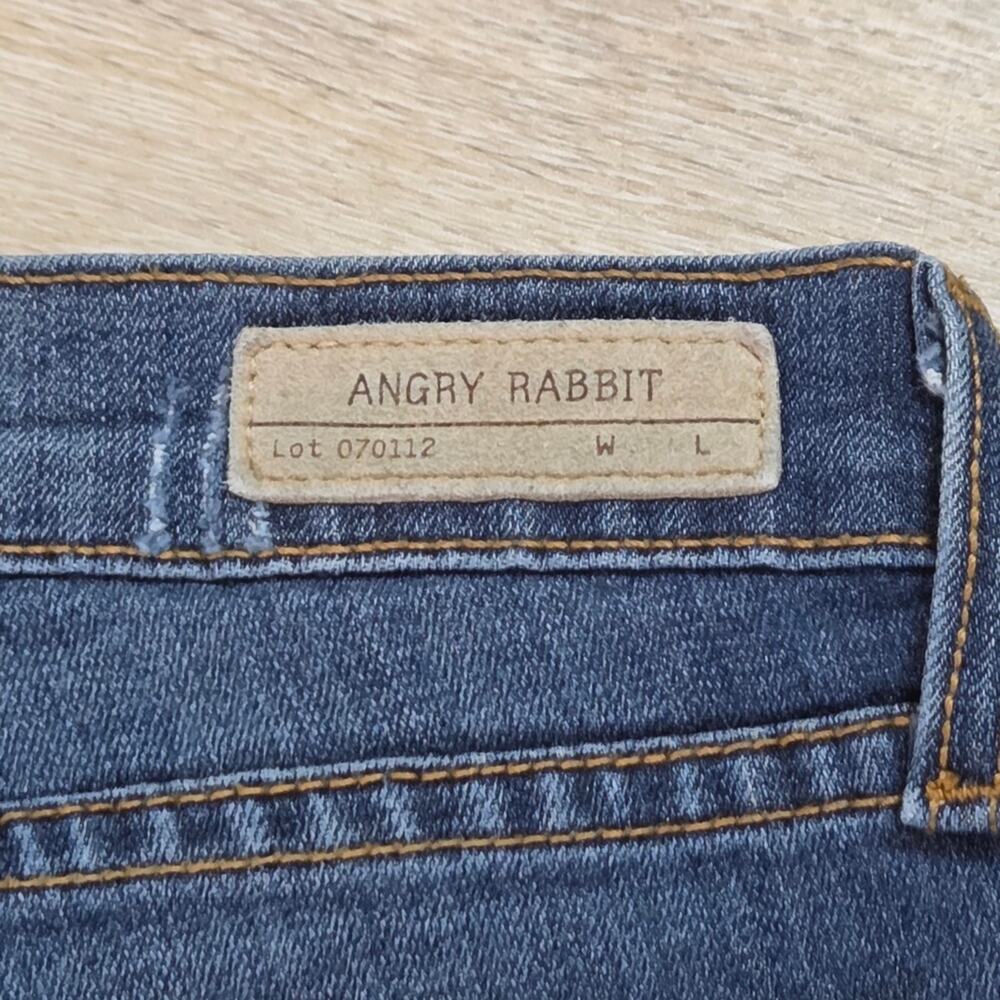 Angry Rabbit Denim Jeans with Tan Stitching Distressed - Picture 9 of 9